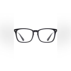 Blue Light Blocking Glasses, Square Lenses, Glossy Black Frame, Unisex, TIJN